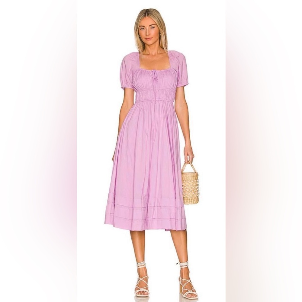 1. State Women’s Purple Puff Sleeve Ruched Bust A-Line Dress Size extra large
